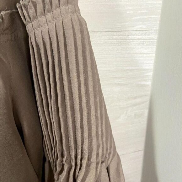 Rose & Olive Peasant Blouse Keyhole Tie-Neck Long Sleeve M - Picture 5 of 7